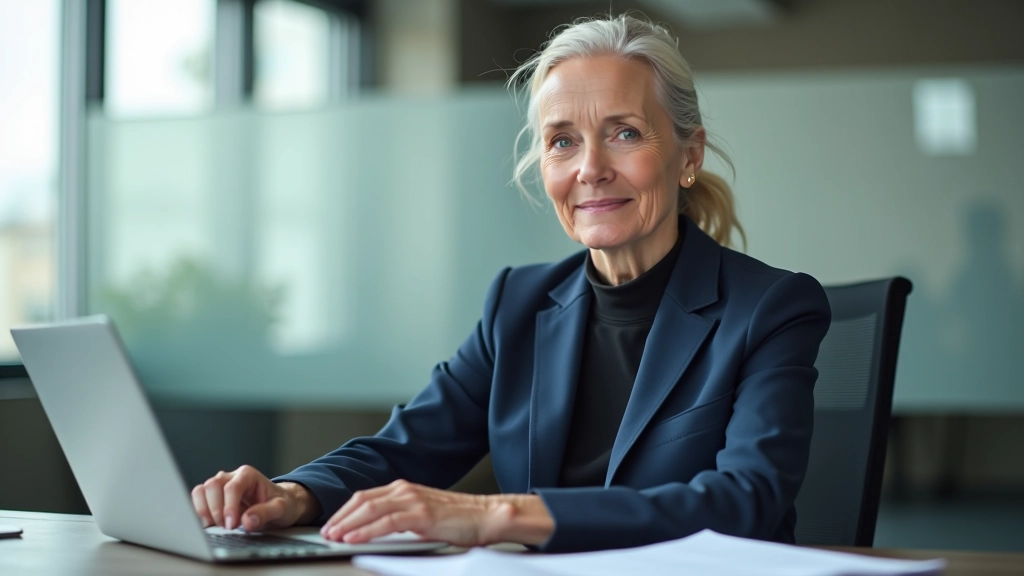 Femmes seniors actives en environnement professionnel, montrant la participation des 60-65 ans au marché du travail